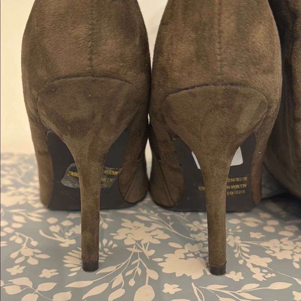 Deep green Suede Knee-High Boots